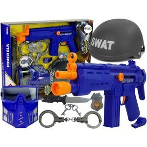 mamido  Policejní sada SWAT Maska Přilba Odznak Pistole 36 cm