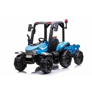 mamido  Dětský elektrický traktor s přívěsem BLT modrý