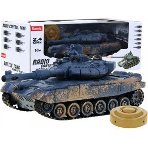 mamido  Tank na dálkové ovládání T-90 R/C 1:28 modrý