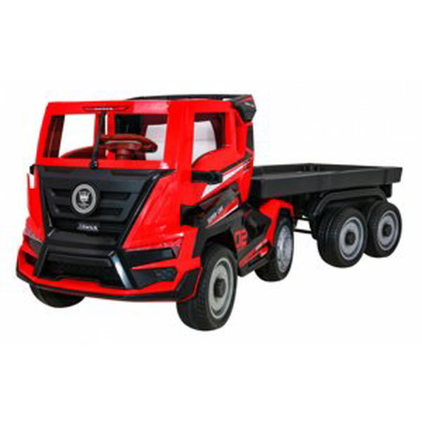 mamido  Dětský elektrický kamion s přívěsem Super Truck červený