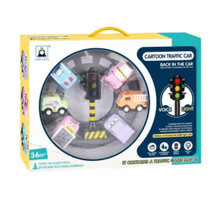 mamido  Dětská sada aut s hrací podložkou a interaktivním světelným semaforem