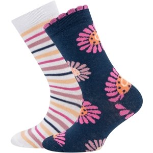 Ewers Socken 2er Pack Blumen/Ringel - 0002 23-26