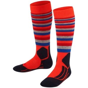 FALKE SK2 Stripe Kids Skiing Socks - samba orange 35-38