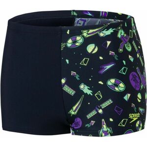 Speedo Allover 1 Leg Aquashort - planspeedo true navy/green glow 164