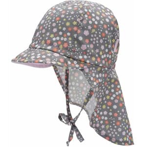 Maimo  Mini girl- cap with visor-holzkohle-rosa-blümchen 53
