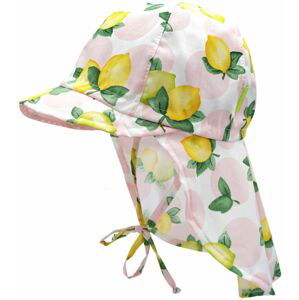 Maimo  Mini girl- cap with visor-blütenrosa-hellgelb-zitronen 55