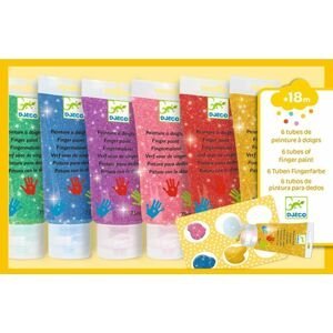 Djeco Colours for little ones 6 tubes of finger paint - Glitter