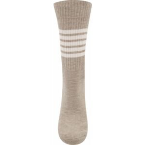 Ewers Socken  Gots Rippe Ringel - dkl. beige mel. 39-42