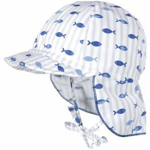 Maimo Baby Boy-Cap With Visor - zartblau-weiß-fische 47