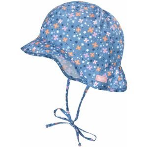 Maimo Baby Girl-Cap With Visor - denimblue-mauve blümchen 45