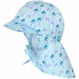 Maimo Mini Girl-Cap With Visor - blue topaz-lila-palmen 47