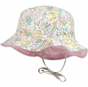 Maimo Mini Girl-Hat, Band - wollweiß-rosa-blumen 45