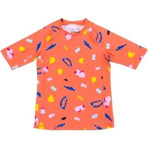 Wouki Dětské UV triko s krátkým rukávem Ruwa - Coral 110