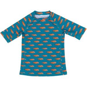 Wouki Dětské UV triko s krátkým rukávem Ruwa - Turquoise 104