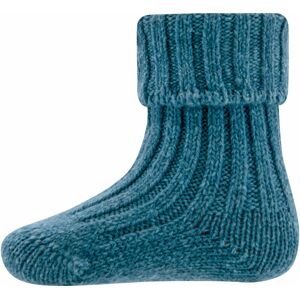 Ewers Socken GOTS Wolle - stahlblau 23-26