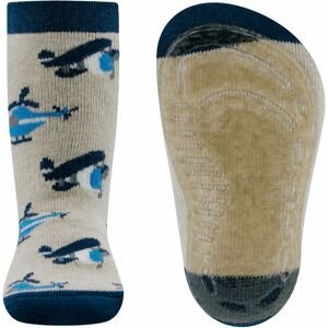 Ewers Stoppersocken SoftStep  Flugzeuge - dkl beige mel 21-22