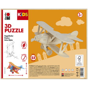 Marabu MARA 3D puzzle dřevěné - letadlo dvoplošník