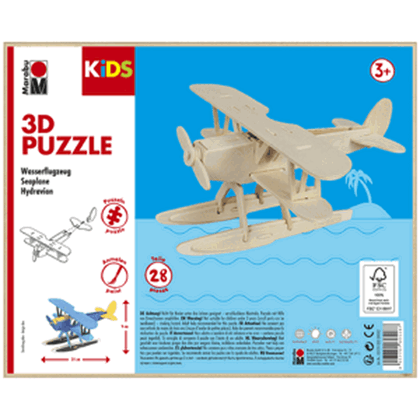 Marabu MARA 3D puzzle dřevěné - letadlo hydroplán