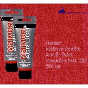 Akrylová barva Maimeri Acrilico 200 ml - červeň rumělka imitace 280