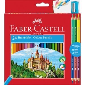 Pastelky Faber-Castell EKO 24 barev + 3 bicolor + ořezávátko DOPRODEJ