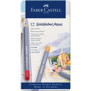 Faber-Castell Pastelky Goldfaber Aqua 12 barev plech