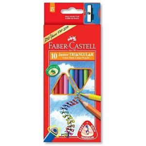 Faber-Castell Pastelky Fabre-Castell 116510 trojhranné silné 10 barev + ořezávátko