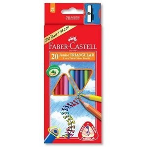 Pastelky Faber-Castell 116520 trojhranné silné 20 barev + ořezávátko