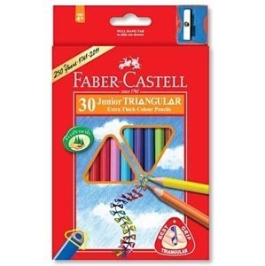 Pastelky Faber-Castell 116530 trojhranné silné 30 barev + ořezávátko