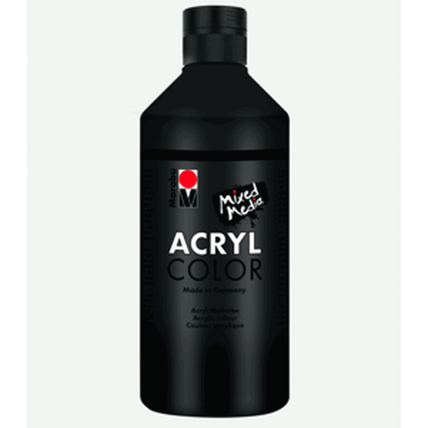 Akrylová barva Marabu Acryl Color 500 ml - černá 073