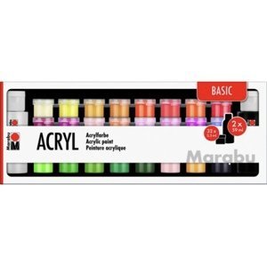 Akrylové barvy Marabu Acrylic Paints 32 x 3,5 ml + 2 x 59 ml