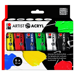 Akrylové barvy Marabu Artist Acryl 122000091 sada 6x22 ml