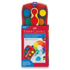 Faber-Castell Vodové barvy Faber Castell, 12barev, 30mm spojovací