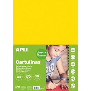 Barevný papír Apli A4 170g - žlutý