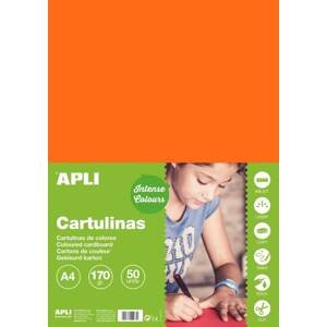 Barevný papír Apli A4 170g - oranžový