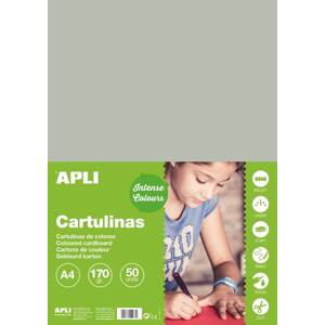 Barevný papír Apli A4 170g - šedý