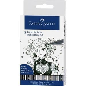 Faber-Castell Umělecký popisovač Pitt Artist Pen Manga Basic sada 8 ks - černé a šedé barvy