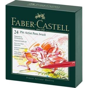 Faber-Castell Umělecký popisovač Pitt Artist Pen Brush Studio Box štětcové, sada 24 ks