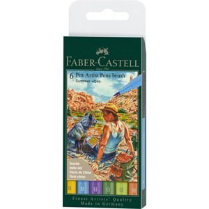 Faber-Castell Umělecký popisovač Pitt Artist Pens Brush. sada 6 ks barev Summer vibes