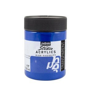 Akrylová barva Pébéo Studio Acrylic 500 ml - modrá Phthalocyanine 17