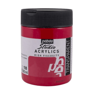 Akrylová barva Pébéo Studio Acrylic 500 ml - červená karmín 18