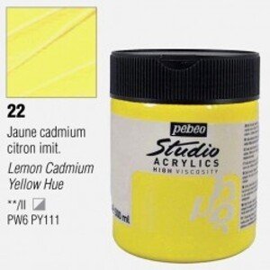 Akrylová barva Pébéo Studio Acrylic 500 ml - žlutá kadmium citrónové 22