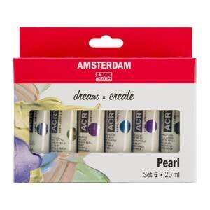 Royal Talens Sada akrylových barev Talens Amsterdam Pearl 6x20ml - Perleťové odstíny