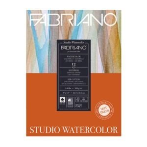 Akvarelový papír Fabriano Studio Watercolour Hot Press 28x35,6 cm, 300g, 12 listů, blok