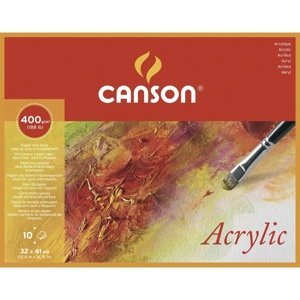 Papír na akryl Canson Acrylic 400g, blok 32 x 41 cm