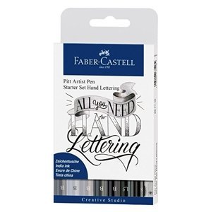 Faber-Castell Umělecký popisovač Pitt Artist Pen Hand Lettering, sada 9 ks