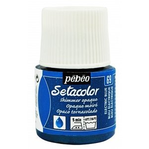 Barva na textil Pébéo Setacolor Shimmer 45 ml - Modrá metalická 69