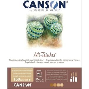 Canson Mi-Teintes 20 listů 32x41 cm 160 g, lepený, hnědé tóny