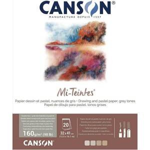 Canson Mi-Teintes 20 listů 32x41 cm 160 g, lepený, šedé tóny