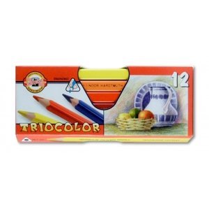 Pastelky Koh-I-Noor 3152012L TRIOCOLOR silné lakované 12 barev