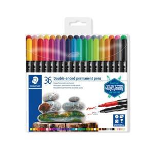 Permanentní popisovače Staedtler Double-ended permanent pens 36 barev 0,4 / 2,0 mm